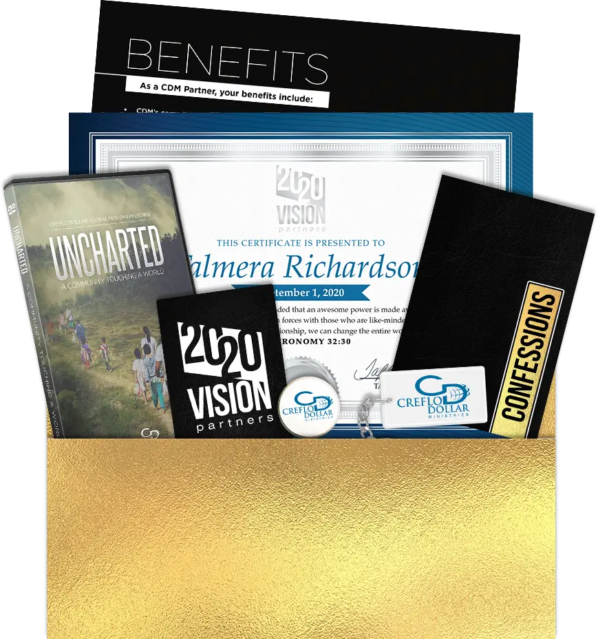 2020 Vision Partner kit with uncharted documentary, certificate and KeyChain