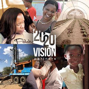 Collage of images from global missions with the text “2020 Vision Partners”