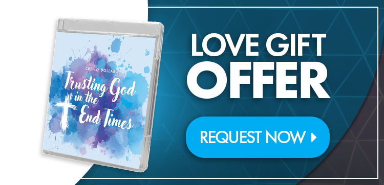 Display of Keys to Godly Living message with words “LOVE GIFT OFFER”