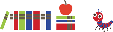 Books and an apple decoration